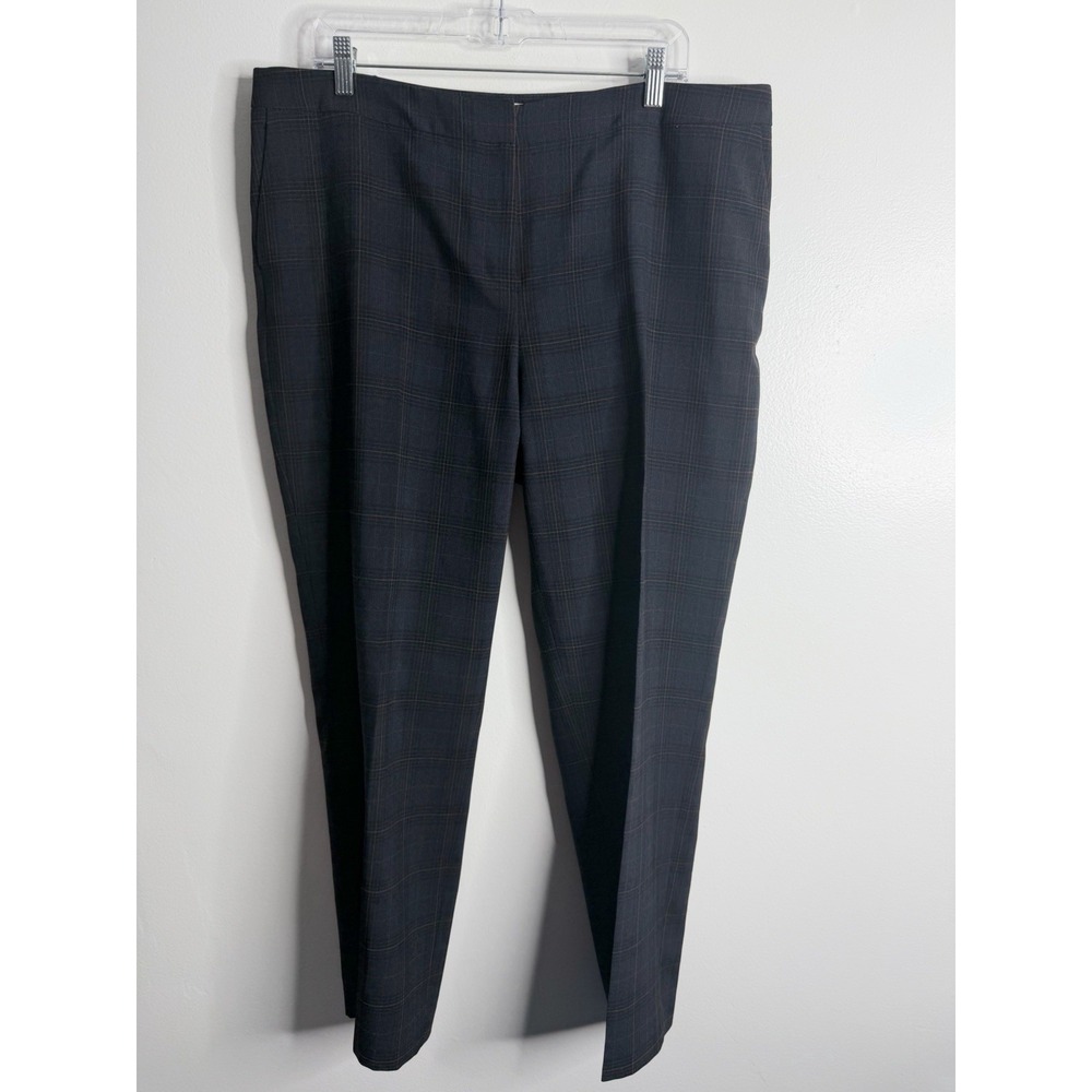Kasper Heritage Plaid Navy Black Suit Dress Pant Size 16 Career Wear Office